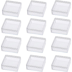 Clear Plastic Bead Containers, Square, Clear, 5x5x2cm, Inner Diameter: 4.5x4.5cm, 15pcs/box
