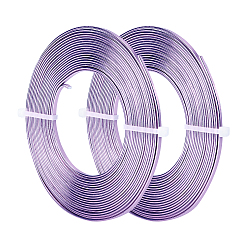 Lilac BENECREAT Aluminum Wire, Flat Craft Wire, Bezel Strip Wire for Cabochons Jewelry Making, Lilac, 3x1mm, about 5m/roll