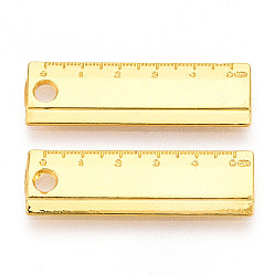 Настоящее золото 18K Подвески из сплава , без кадмия и без свинца, правитель, реальный 18 k позолоченный, 24x7.5x1.5 мм, отверстие : 1.8 мм