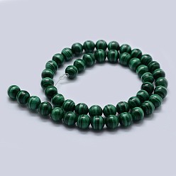 Malachite Natural Malachite Beads Strands, Grade AA, Round, 3mm, Hole: 0.6mm, about 137pcs/strand, 15.5 inch(39.5cm)