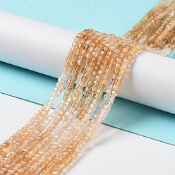 Цитрин Нити из натуральных цитриновых бусин с градиентным цветом, нагретые до температуры нагрева., граненые, квадратный, 2x2x2 мм, отверстие : 0.7 мм, около 166~170 шт / нитка, 15.16''~15.39'' (38.5~39.1 см)