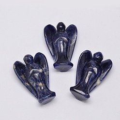 Sodalite Angel Natural Sodalite Home Display Decorations, 38~40x27~28x13~14mm