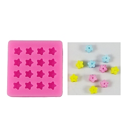 Deep Pink DIY Food Grade Silicone Candle Molds, Resin Casting Molds, Clay Craft Mold Tools, Flower, Deep Pink, 65x65x12mm