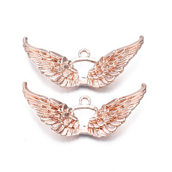 Розовое Золото Стойки подвески обшивки сплава, без кадмия и без свинца, крыло, розовое золото , 23.5x48x8 мм, отверстие : 2.5 мм