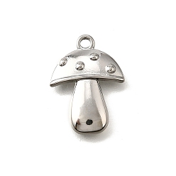 Нержавеющая Сталь Цвет 304 подвески из нержавеющей стали, грибное очарование, анти-тускнение, цвет нержавеющей стали, 18.5x13.5x2 мм, отверстие : 1.4 мм