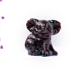 Гранат Украшение дисплея скульптуры из натурального граната, для домашнего офисного стола, коала, 32x30 мм