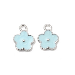 Бледно-бирюзовый Латунь эмаль подвески, , реальный 18 k позолоченный, бледные бирюзовая, 11.5x9x2 мм, отверстие : 1.8 мм