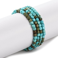 Темно-бирюзовый Природные Говлит бисер нитей, окрашенные, граненый стол, вырезанный куб, темные бирюзовый, 2~2.5x2~2.5x2~2.5 мм, отверстие : 0.6 мм, около 149~179 шт / нитка, 15.16~15.35'' (38.5~39 см)