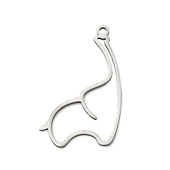 Stainless Steel Color 201 Stainless Steel Pendants, Giraffe Charms, Cut-Out, Stainless Steel Color, 27x17.5x1mm, Hole: 1.4mm