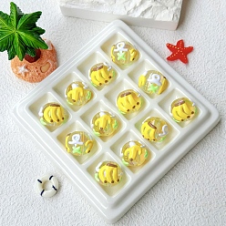 Желтый Акриловые бусины, бусины ручной работы, круглый с фруктами, желтые, 16 мм, отверстие : 3 мм