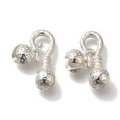 Посеребрённый Крючки и S замочки-крючки, латунь , без кадмия и без свинца, 925 серебро покрытием, S-крюк: 16x7x6 мм, Кулон : 9x5x6 мм