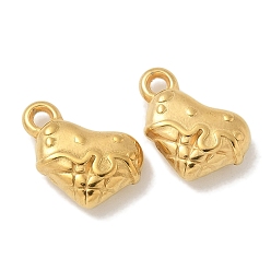 Настоящее золото 18K Ионное покрытие (ip) 304 брелоки из нержавеющей стали, шарма сердца, реальный 18 k позолоченный, 15x9.5x4.5 мм, отверстие : 1.6 мм