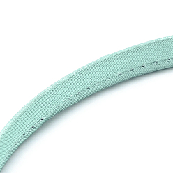 Aquamarine Plain Plastic Hair Band Findings, No Teeth, Covered with Cloth, Aquamarine, 120mm, 9.5mm