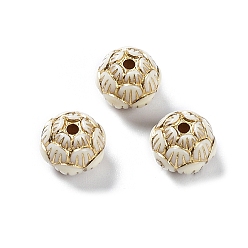 Желтая Старая Ткань  Непрозрачные акриловые бусины, металла обвитые, бутон лотоса, старое кружево, 11x9.5 мм, отверстие : 1.8 мм, Около 770 шт / 500 г