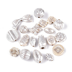 Античный Белый Перламутровые непрозрачные акриловые бусины, разнообразные, старинный белый, 9~18x8.5~29x3~14 мм, отверстие : 1.6~4 мм, Около 467 шт / 500 г