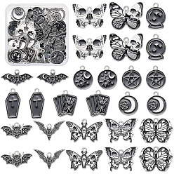 Mixed Shapes 56шт. 14 стили подвесок из эмали из сплава платинового оттенка, разнообразные, 13.5~22x16.5~30x1 мм, отверстие : 1.8~2 мм, 4 шт / стиль