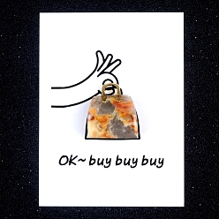 Сумасшедший Агат Украшения для сумочек из натурального сумасшедшего агата, с бумажными карточками и золотой сумкой, фигурка для украшения дома, энергетический камень рейки для исцеления, 28x25 мм