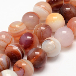 Сардоникс Естественно сардоникс бисер пряди, круглые, класс А, 10 мм, отверстие : 1 мм, около 37~38 шт / нитка, 14.5 дюйм