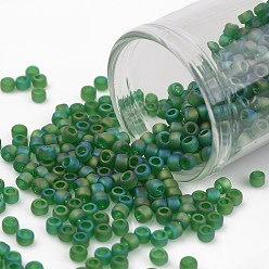 (167BF) Matte Transparent AB Peridot Тохо 8/0 круглые бусины, японский бисер, (167 bf) матовый прозрачный ab перидот, 3 мм, отверстие : 1 мм, Около 222 шт / 10 г