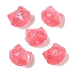 Малиновый Прозрачная аэрозольная краска стеклянные шарики, кошка, малиновый, 12.5x14x11 мм, отверстие : 1.4 мм