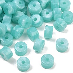 Pale Turquoise Two-Color Opaque Acrylic Imitation Gemstone Beads, Column, Pale Turquoise, 12x8mm, Hole: 3mm, about 526pcs/500g