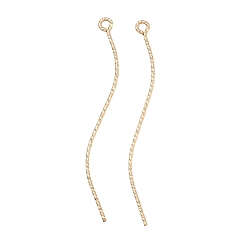 Real 14K Gold Filled Кованые 1/20 14k позолоченные изогнутые штифты с ушком, real 14 k золото заполнено, 42.5 мм, отверстие : 1.4 мм, 21 датчик