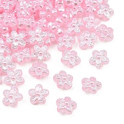 Pink Имитация жемчуга акриловые, цветок, розовые, 10.5x11x6.5 мм, отверстие : 1.6 мм, Около 1724 шт / 500 г