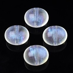 Clear Transparent Acrylic Beads, Glitter Powder, Oval, Clear, 15x12x12mm, Hole: 2mm, about 347pcs/500g