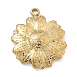 Цветок 304 подвески из нержавеющей стали, реальный 14 k позолоченный, цветок, 16.5x13.5x3 мм, отверстие : 1.5 мм