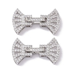 Платина Латунное микропейв, прозрачный кубический цирконий, складные застежки, без кадмия и без свинца, оболочка, платина, 28 мм, оболочки: 12x15.5x4.3 мм, отверстие : 2.9x3.3 мм, застежка : 11x9x2.5 mm, отверстие : 1.5x3~4.8 мм