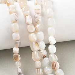 Banded Agate Natural Banded Agate Beads Strands, Nuggets, Tumbled Stone, 6~8.5x6~7.5x5~8mm, Hole: 0.9mm, about 27~35pcs/strand, 9.84~11.02''(25~28cm)