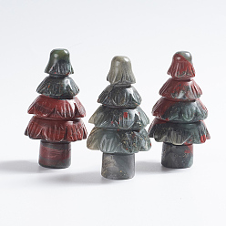 Bloodstone Natural Bloodstone Display Decorations, Tree, 36~37x69~70mm