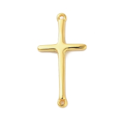 Золотой 925 подвески-соединители на религиозную тематику из стерлингового серебра, боковые перекрестные ссылки, золотые, 18x9x1.5 мм, отверстие : 0.7 мм