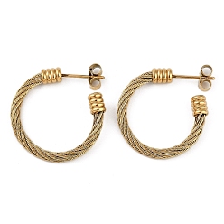 Золотой Ионное покрытие (ip) 304 серьги-гвоздики из нержавеющей стали для женщин, золотые, 24x4 мм