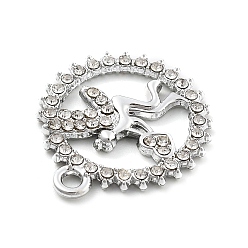 Платина Подвески из сплава и страза, УФ-покрытием, фея, сердце, платина, 21.5x18.5x2.5 мм, отверстие : 1.8 мм