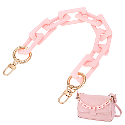 Pink Rectangle Acrylic Link Bag Extender Chains, with Alloy Swivel Clasps, Pink, 330mm