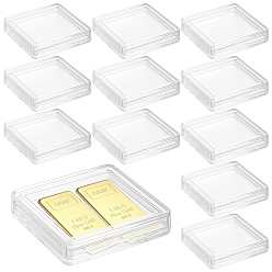 Прозрачный Квадратная пластиковая коробка из ПММА, прозрачные, 3.5x3.5x0.9 см