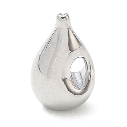 Platine Pendentifs en laiton, charmes de larme, platine, 17x11x8mm, Trou: 5x2.5mm