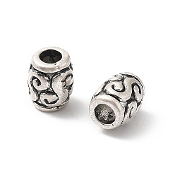Античное Серебро Сплавочные овальные бусины тибетского стиля , без свинца, без кадмии и без никеля, колонка, античное серебро, 6x4.5 мм, отверстие : 2.5 мм