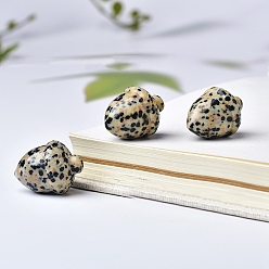 Далматинских Джаспер Резные фигурки целебных желудей из натуральной далматинской яшмы, Украшения из камня с энергией Рейки, 25x20 мм