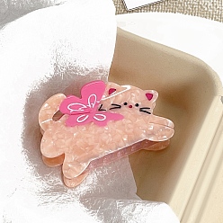 Cat Shape Заколки для волос с когтями из ацетата целлюлозы (смола), аксессуары для волос для женщин и девочек, животные, форма кошки, 85x51 мм
