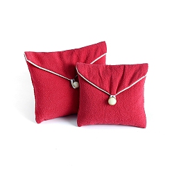 Roja Bolsas de almacenamiento de terciopelo rectangulares, bolsa de embalaje, rojo, 9x11 cm
