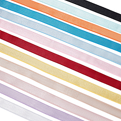 (52) Непрозрачная лаванда 12шт. 12 цвета полиэфирная лента, для пошива аксессуаров, разноцветные, 5/8 дюйм (15 мм), около 2.19 ярдов (2 м) / шт, 1 шт / цвет