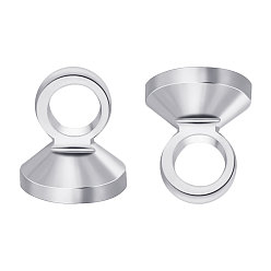 Real Platinum Plated Brass Pendant Bails, Long-Lasting Plated, Real Platinum Plated, 4x3.5mm, Hole: 2mm, 20pcs/set