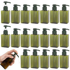 Темно-оливково-зеленый Пластиковые бутылки с насосом, многоразовая бутылка, для лосьона, темно-оливковый зеленый, 5x3.3x11.8 см, емкость: 100 мл (3.38 жидких унций)