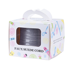 Светло-серый Экологичный шнур из искусственной замши, искусственная замшевая кружева, с блеском порошок, светло-серый, 2.7x1.4 мм