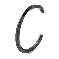 Черный 304 женские браслеты-манжеты с закрученными открытыми манжетами из нержавеющей стали, чёрные, 1/4 дюйм (0.5 см), внутренний диаметр: 2-1/4 дюйм (5.85 см)