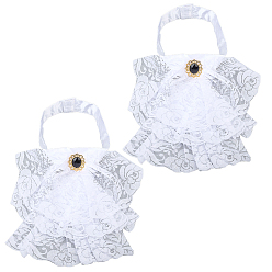 Белый 2шт. рукава для платья из полиэстера, кружевной браслет на запястье для женщин, свадебный наряд, белые, 280x460x10.5 мм