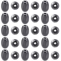 Черный 100шт. немагнитные синтетические гематитовые бусины, овальные, чёрные, 6x4 мм, отверстие : 1 мм