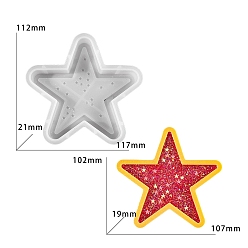 Белый Силиконовые формы со звездами, формы для литья смолы, для уф-смолы, изготовление изделий из эпоксидной смолы, белые, 112x102x21 мм, внутренний диаметр: 102x107x19 мм